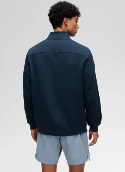 Fleece Lined Half Zip Sweatshirts Mock Neck
