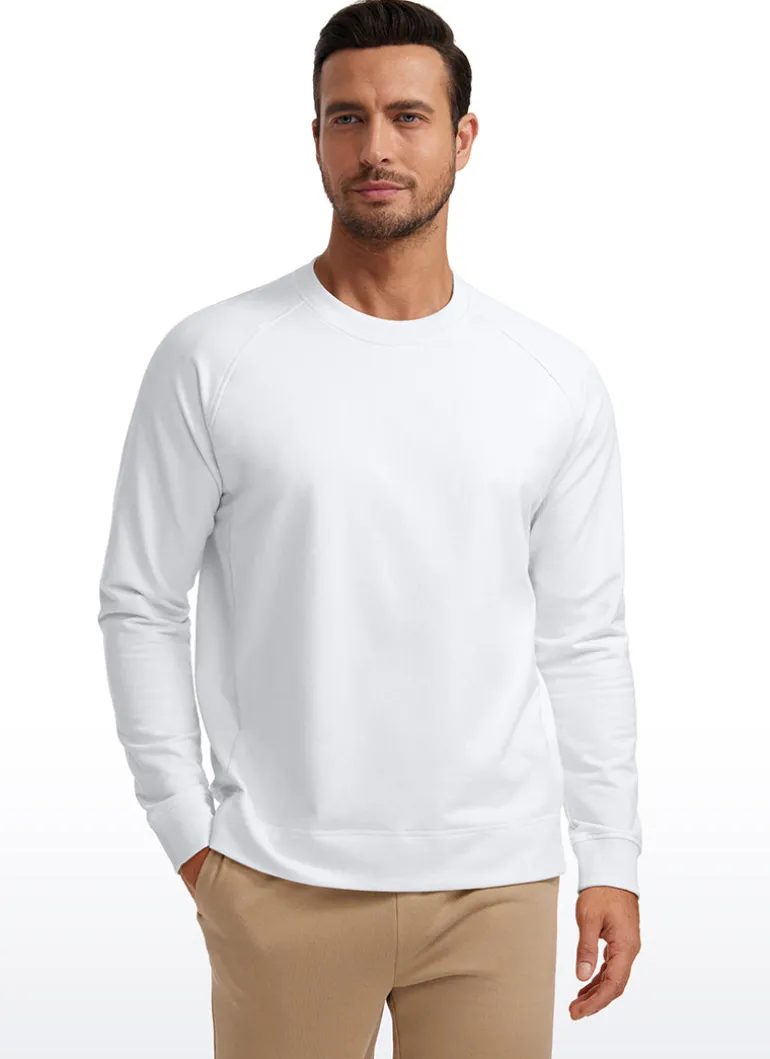 French Terry Pullover Sweatshirts with Zip Pockets