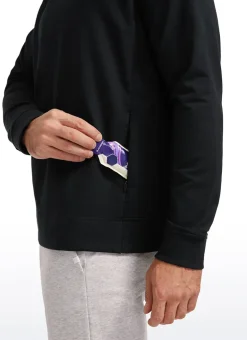 French Terry Pullover Sweatshirts with Zip Pockets