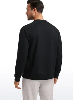 French Terry Pullover Sweatshirts with Zip Pockets