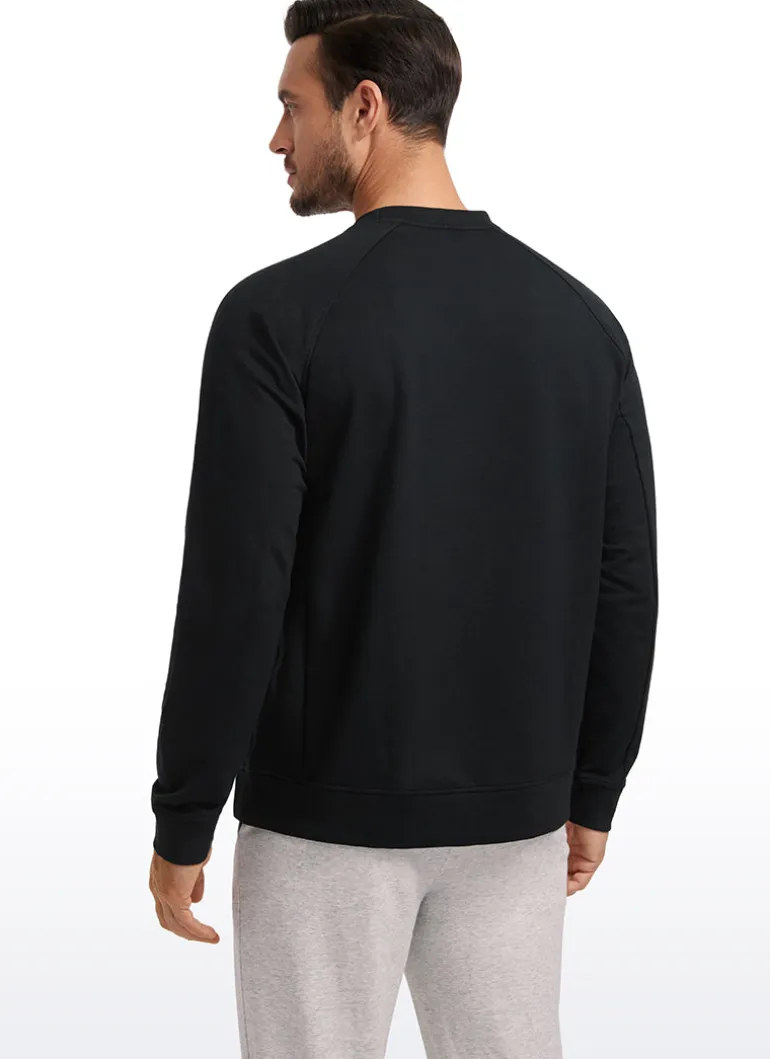 French Terry Pullover Sweatshirts with Zip Pockets