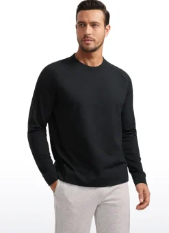 French Terry Pullover Sweatshirts with Zip Pockets