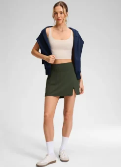 Front Slit High Rise Mini Golf Skirt 14.5’’
