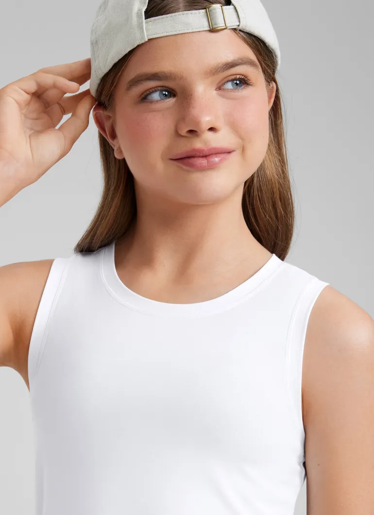 Girl Cloudweight Hip Length Sleeveless Tank