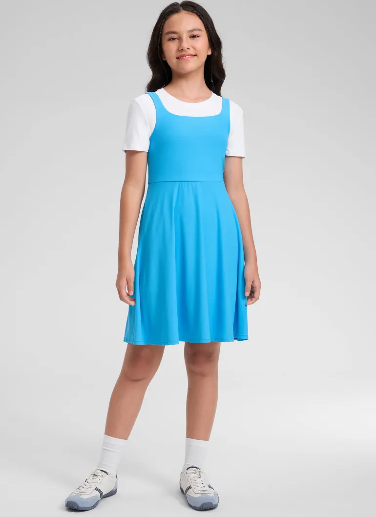 Girls Cloudweight Double Lined Pocket Midi Dress