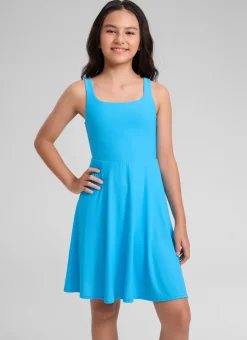 Girls Cloudweight Double Lined Pocket Midi Dress
