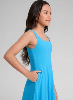 Girls Cloudweight Double Lined Pocket Midi Dress