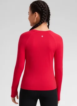 Girls Seamless Hip Length Long Sleeve
