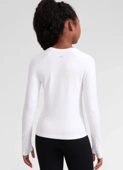 Girls Seamless Hip Length Long Sleeve