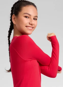 Girls Seamless Hip Length Long Sleeve