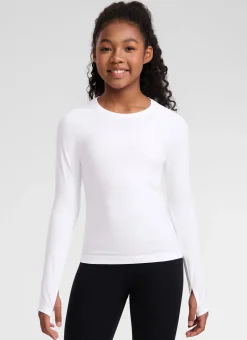 Girls Seamless Hip Length Long Sleeve