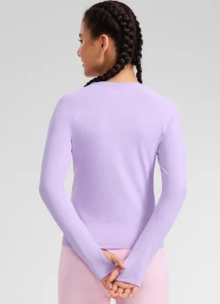 Girls Seamless Hip Length Long Sleeve