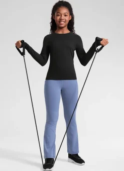 Girls Seamless Hip Length Long Sleeve