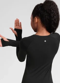 Girls Seamless Hip Length Long Sleeve