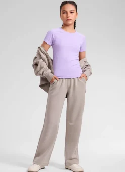 Girls Seamless Hip Length Short Sleeve