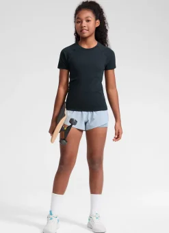 Girls Seamless Hip Length Short Sleeve