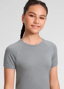 Girls Seamless Hip Length Short Sleeve