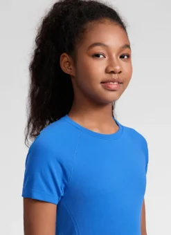Girls Seamless Hip Length Short Sleeve