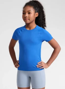 Girls Seamless Hip Length Short Sleeve