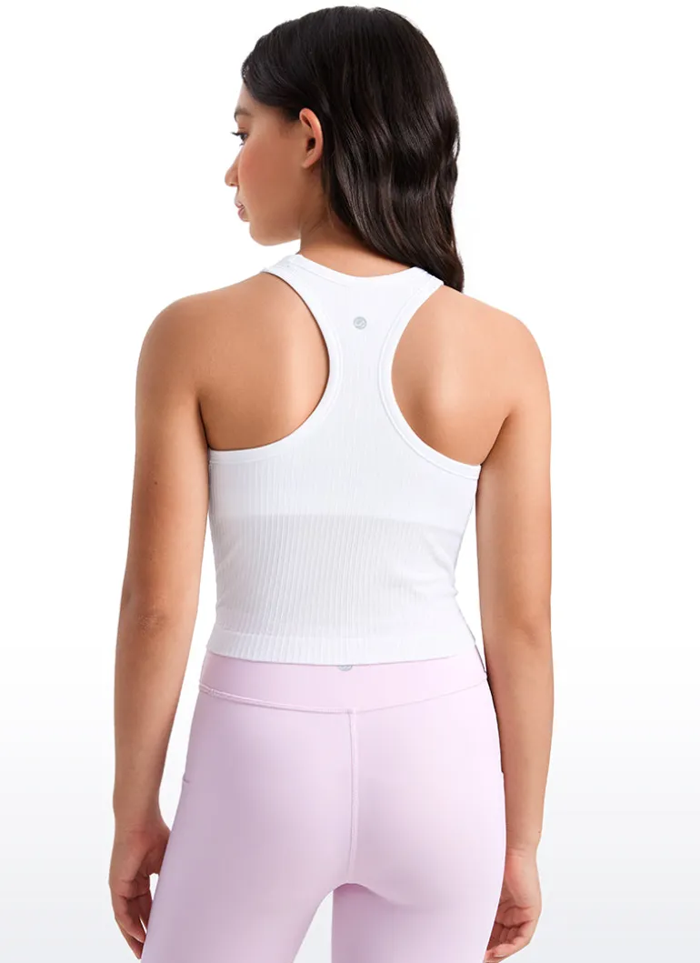 Girls Seamless Ribbed Scoop Neck Tank Racerback