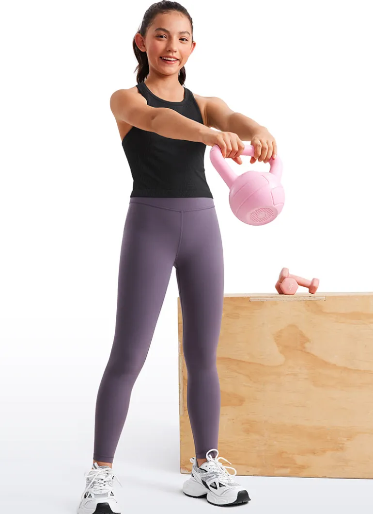 Girls Seamless Ribbed Scoop Neck Tank Racerback