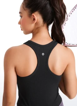 Girls Seamless Ribbed Scoop Neck Tank Racerback