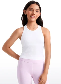 Girls Seamless Ribbed Scoop Neck Tank Racerback
