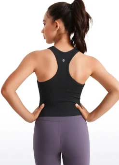 Girls Seamless Ribbed Scoop Neck Tank Racerback