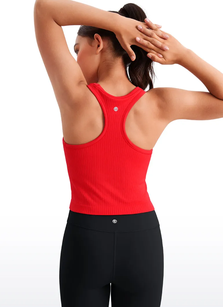 Girls Seamless Ribbed Scoop Neck Tank Racerback