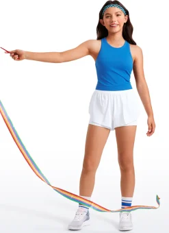 Girls Seamless Ribbed Scoop Neck Tank Racerback
