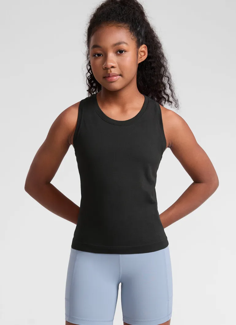Girls Seamless Waist Length Tank