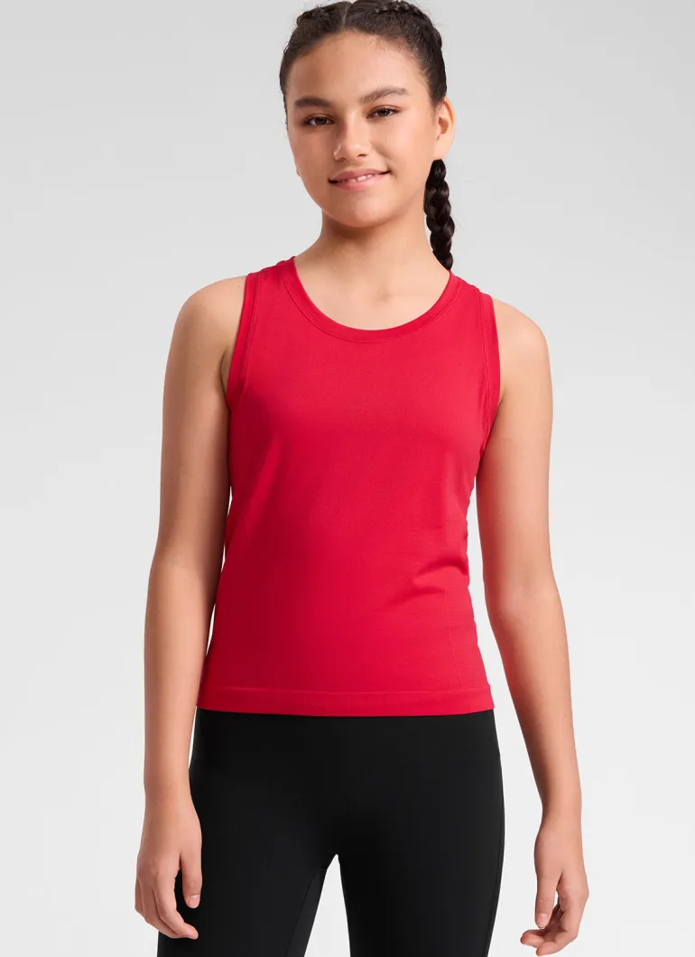 Girls Seamless Waist Length Tank