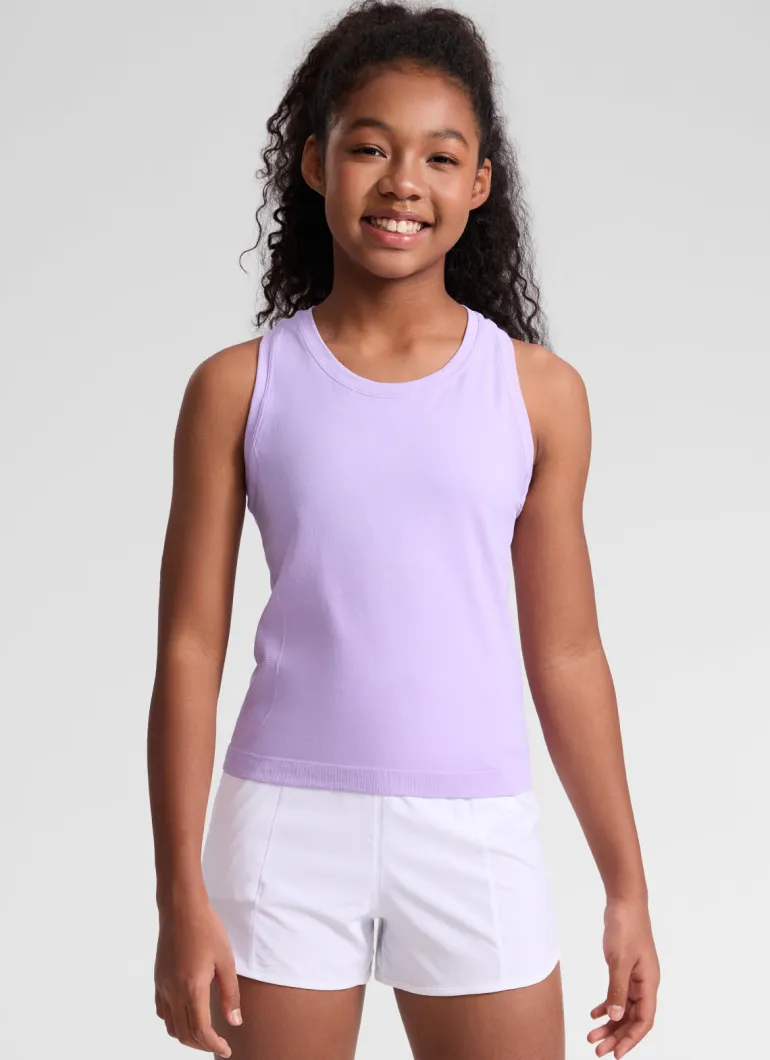 Girls Seamless Waist Length Tank