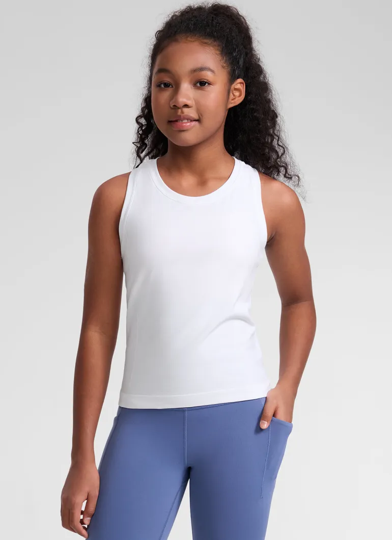 Girls Seamless Waist Length Tank
