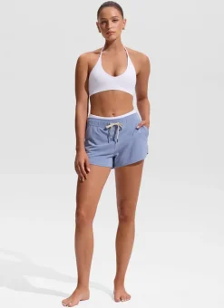 Halter Crewneck Self Tie Bikini Top