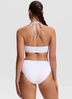 Halter Crewneck Self Tie Bikini Top
