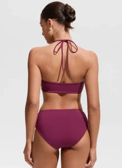 Halter Crewneck Self Tie Bikini Top