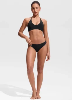 Halter Crewneck Self Tie Bikini Top