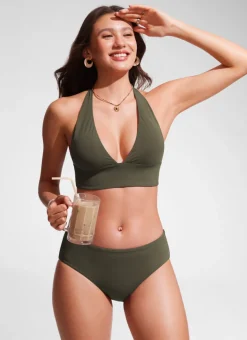 Halter Padded Backless Bikini Top