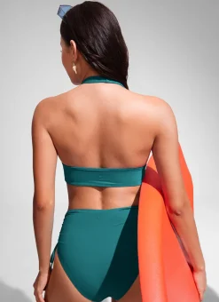 Halter Padded Backless Bikini Top