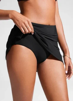 High Rise A Line Side Slit Swim Skirt