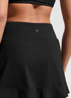 High Rise Ruffle Built in Brief Swim Skirt