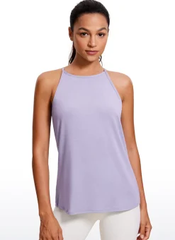 Hip Length High Neck Halter Tank