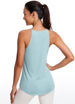 Hip Length High Neck Halter Tank
