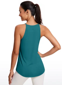 Hip Length High Neck Halter Tank
