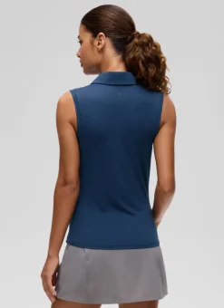 Hip Length Slim Fit Sleeveless Polo