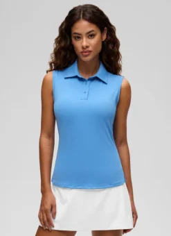 Hip Length Slim Fit Sleeveless Polo