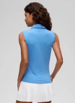Hip Length Slim Fit Sleeveless Polo