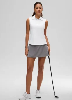 Hip Length Slim Fit Sleeveless Polo
