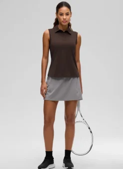 Hip Length Slim Fit Sleeveless Polo